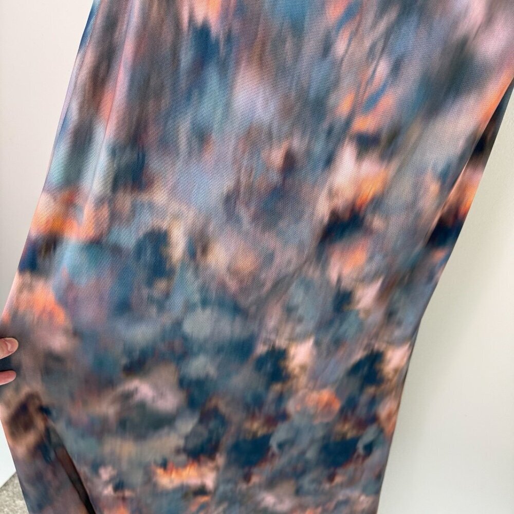 Open Edit Slip Dress Small Multicolor Tie Dye Cowl Neck Spaghetti Strap Maxi - Picture 6 of 10